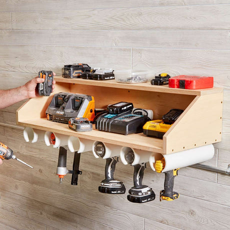 Garage Storage: Build Your Own PVC Drill Rack to Store Drills, Batteries, & Bits