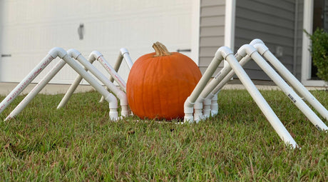 DIY Spooky PVC Pumpkin Spider Decoration for Halloween