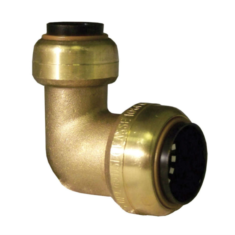 10155537 1/2 x 3/8" Brass Push Fit 90 Degree Reducing Elbow