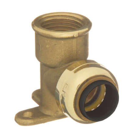 10155410 3/4" Brass Push Fit 90 Degree Drop Ear Elbow