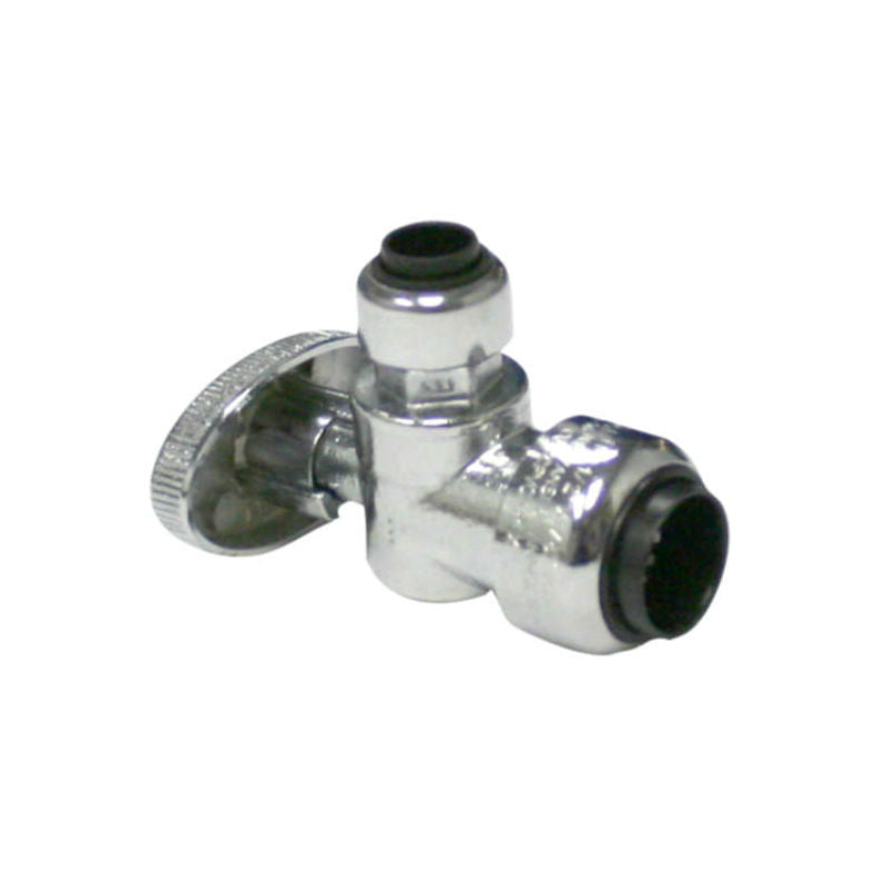 10177500 1/2" x 1/4" Brass Push Angle Stop