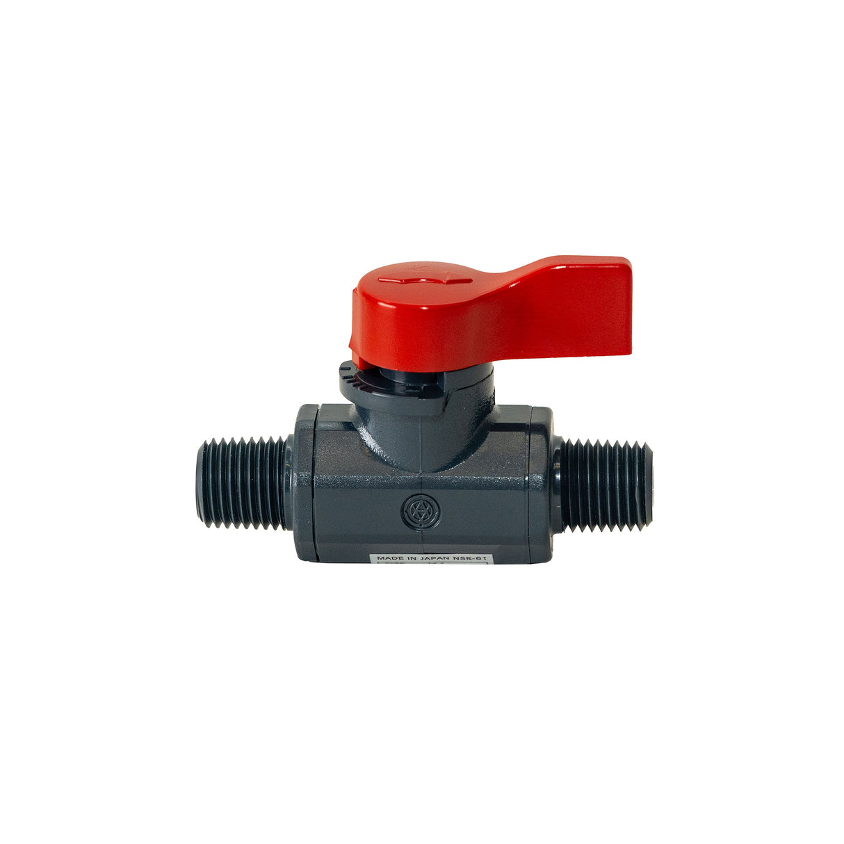 Asahi/America 1077002 1/4 in PVC Labcock Ball Valves Male Thread x Male Thread EPDM Seal