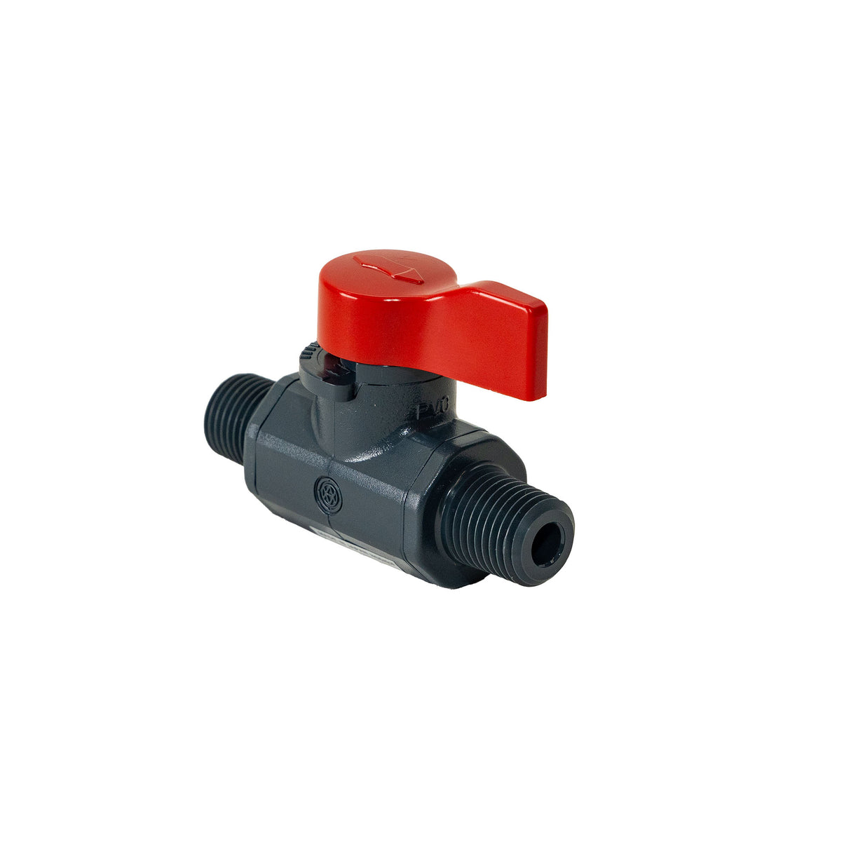 Asahi/America 1077002 1/4 in PVC Labcock Ball Valves Male Thread x Male Thread EPDM Seal