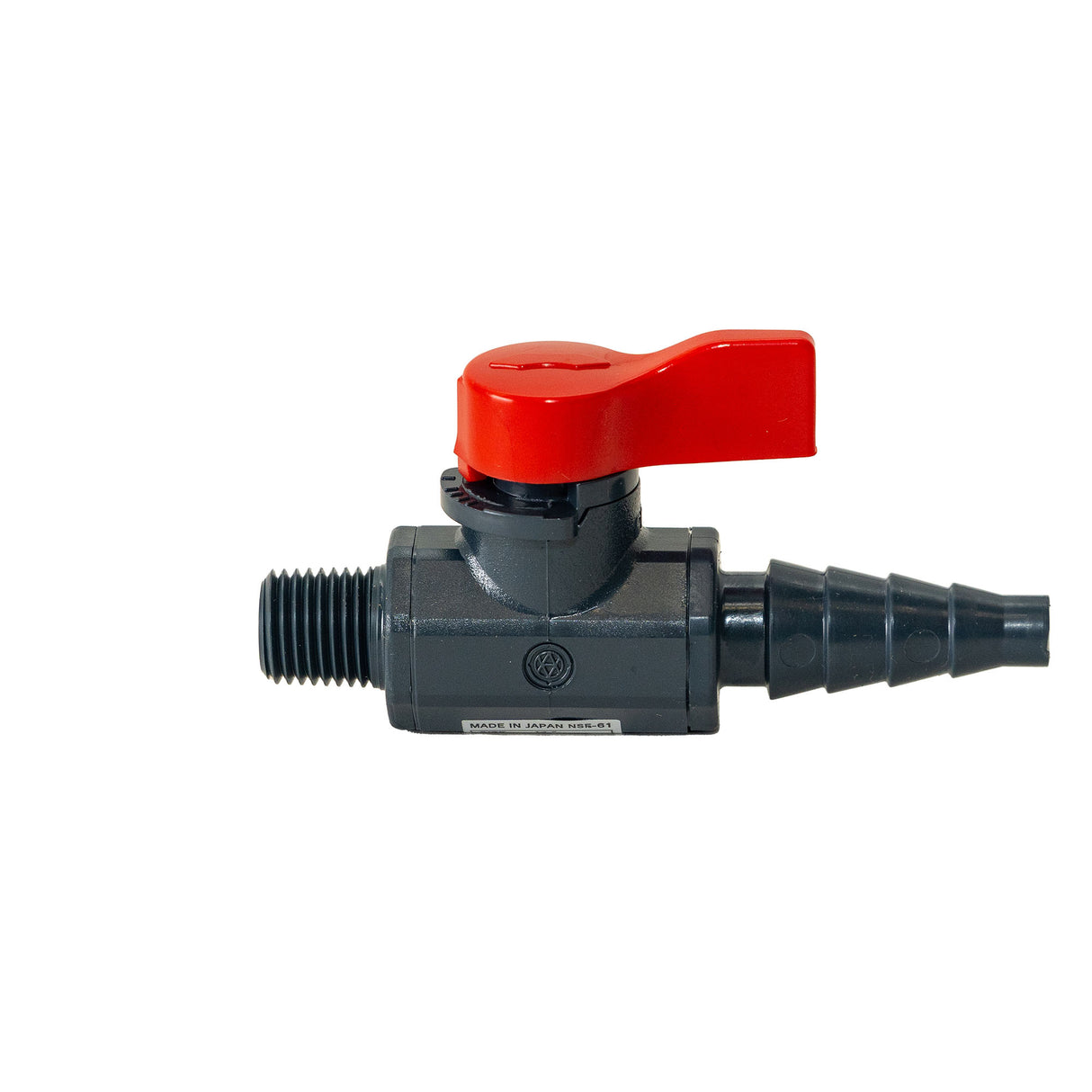 Asahi/America 1078002 1/4 in PVC Labcock Ball Valves Male Thread x Hose EPDM Seal