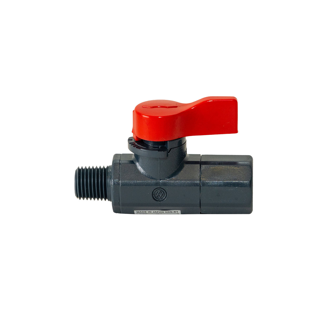 Asahi/America 1080002 1/4 in PVC Labcock Ball Valves Male Thread x Female Thread EPDM Seal