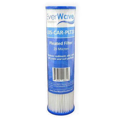 10" EverWave Pleated Slim Filter Cartridge - 20 Micron (EVW-10S-CAR-PLT20)