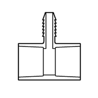 3/4" Sch 40 PVC Transition Tee for P.E. Hose Laterals - 1102-007