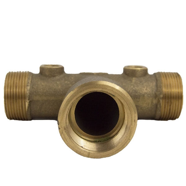 Boshart 1-1/4" x 3-5/8" Center To End, No Lead Brass Solid Tank Tee (2-07TK-13SF-2NL) - 3