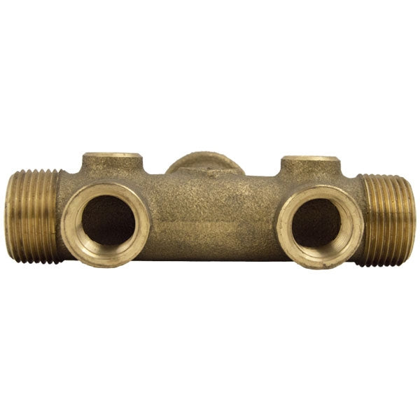 Boshart 1-1/4" x 3-5/8" Center To End, No Lead Brass Solid Tank Tee (2-07TK-25SF-2NL)