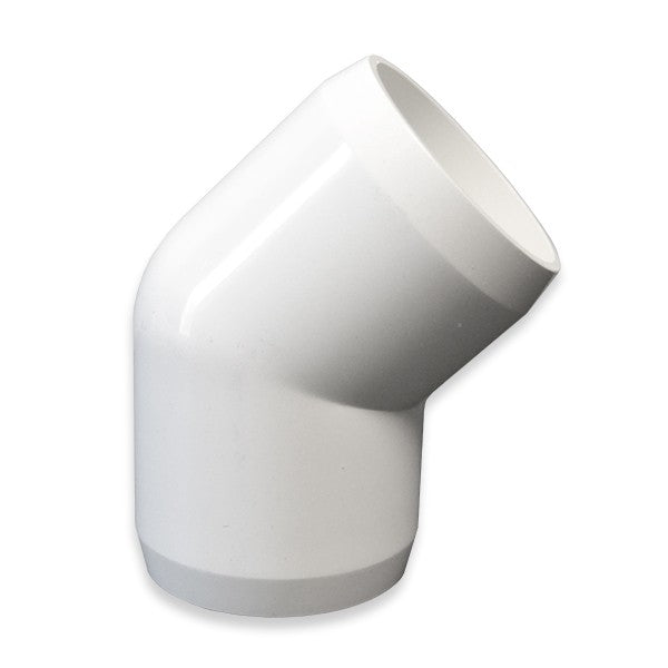 2" PVC 45-Degree Elbow Furniture Grade - White