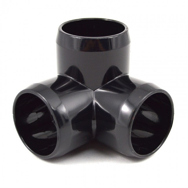 2" 3-Way Elbow PVC Furniture Fitting - Black