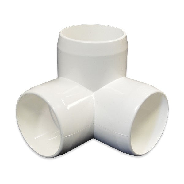 2" 3-Way Elbow PVC Furniture Fitting - White