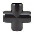 2" PVC Cross Furniture Fitting - Black