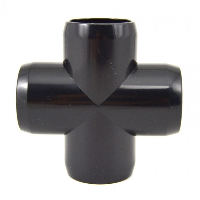 2" PVC Cross Furniture Fitting - Black
