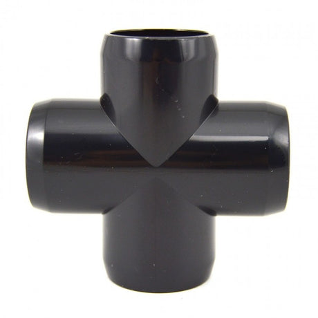 2" PVC Cross Furniture Fitting - Black