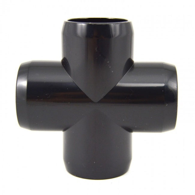 2" PVC Cross Furniture Fitting - Black
