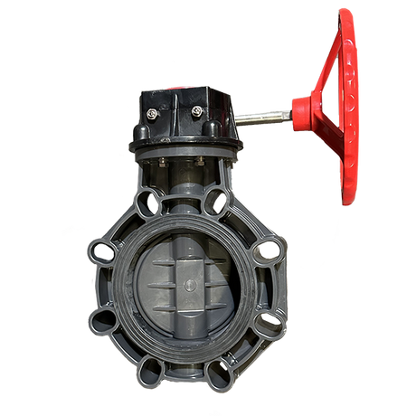 10" PVC Butterfly Valve - Gear Operator