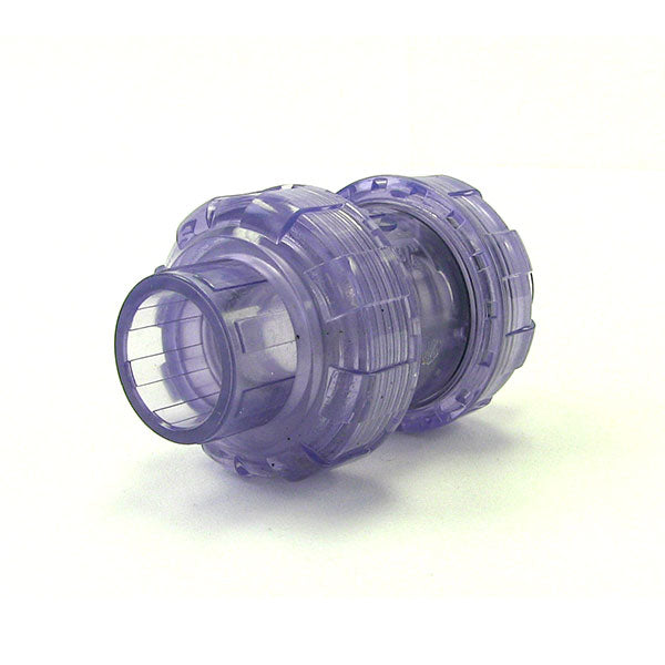 3/4" Clear PVC True Union Ball Check Valve (Clearance)