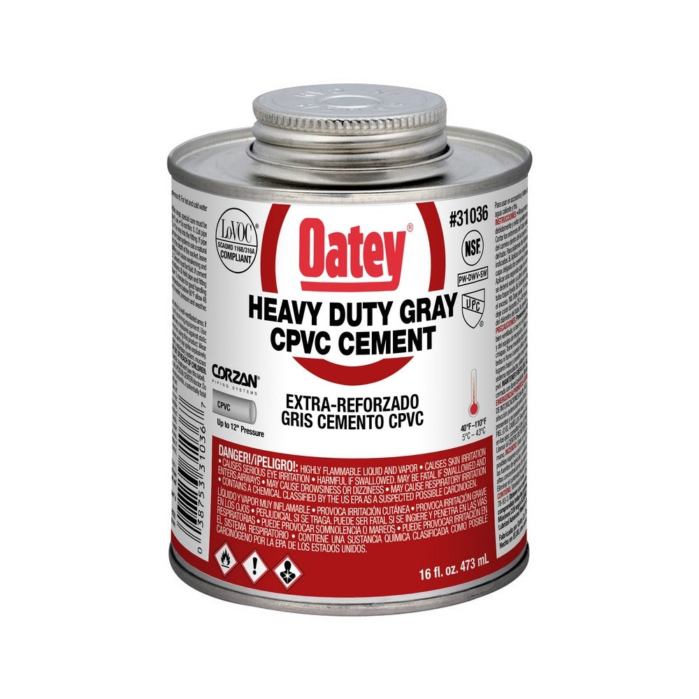 Oatey Heavy Duty Gray CPVC Cement - 16 oz. (31036)
