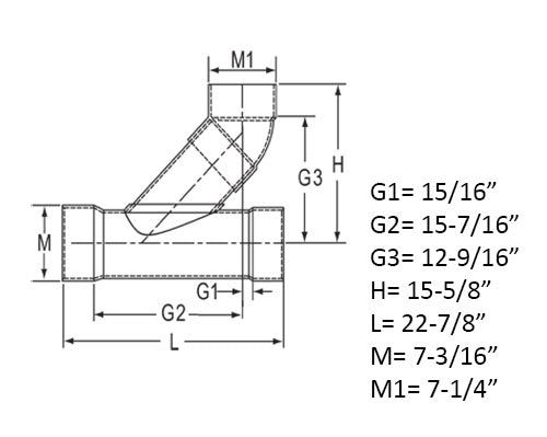 6" DWV PVC Wye and 1/8 Bend (2 pc)