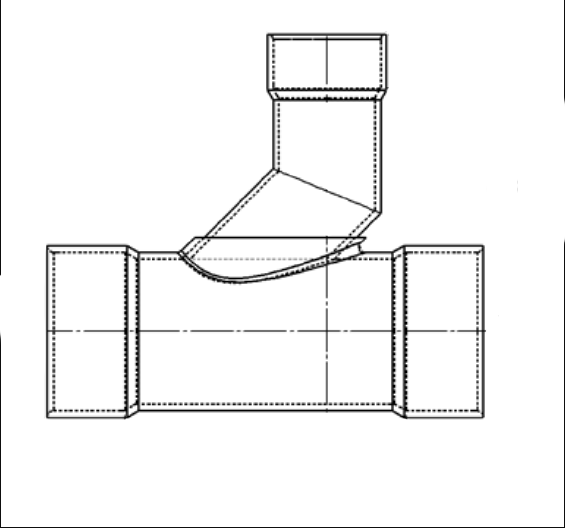 12" x 3" DWV PVC Sanitary Reducing Tee 3790-663