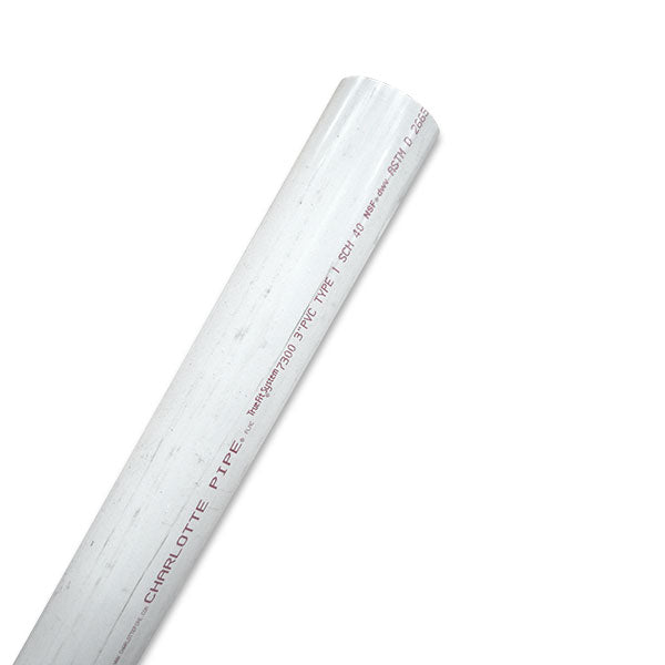 3" Sch 40 PVC Pipe - White