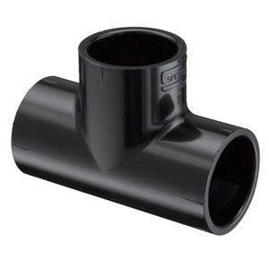 2-1/2" Black Schedule 40 PVC Tee - Socket x Socket x Socket (401-025B)