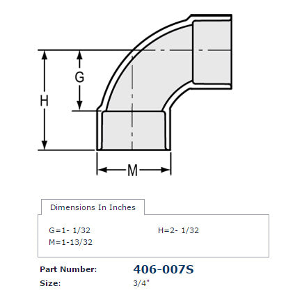 406-007S Dimensions