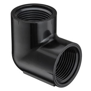 1/2" Black Sch 40 PVC 90 Elbow Fipt 408-005B
