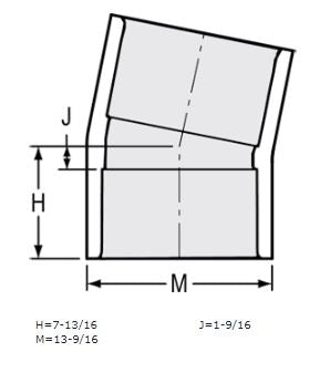 12" Sch 40 PVC 11-1/4 Elbow Soc 411-120F (Fabricated Fitting)
