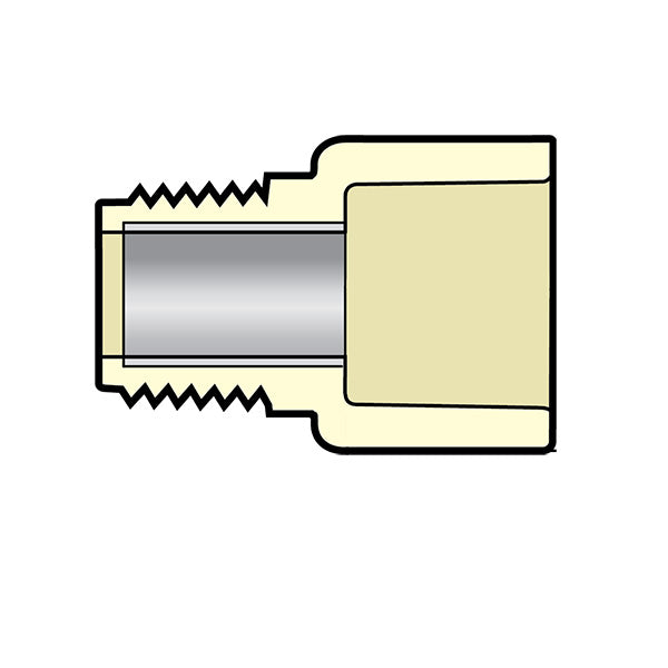 4136-005R 1/2" CTS CPVC Male Adapter Internal Stainless Steel Reinforced