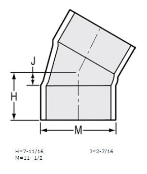 10" Sch 40 PVC 30 Elbow Soc 415-100F (Fabricated Fitting)