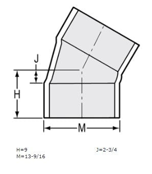 12" Sch 40 PVC 30 Elbow Soc 415-120F (Fabricated Fitting)