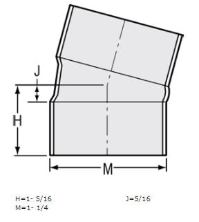 3/4" Sch 40 PVC 15 Elbow Soc 418-007F (Fabricated Fitting)