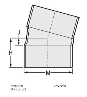 10" Sch 40 PVC 15 Elbow Soc 418-100F (Fabricated Fitting)