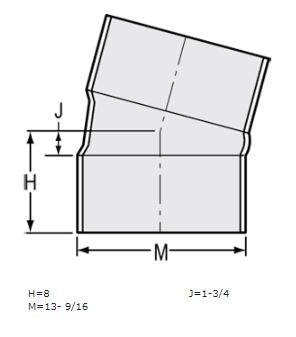 12" Sch 40 PVC 15 Elbow Soc 418-120F (Fabricated Fitting)