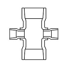 6" x 3" Sch 40 PVC Reducing Cross Soc 420-530F (Fabricated Fitting)