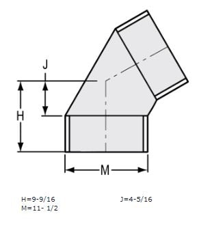 10" Sch 40 PVC 60 Elbow Soc 424-100F (Fabricated Fitting)