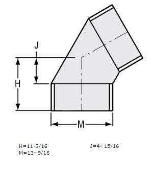 12" Sch 40 PVC 60 Elbow Soc 424-120F (Fabricated Fitting)