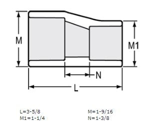 1" x 3/4" Sch 40 PVC Eccentric Reducer Coupling Soc 429-131FE (Fabricated Fitting)