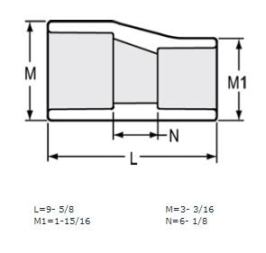 2-1/2" x 1-1/4" Sch 40 PVC Eccentric Reducer Coupling Soc 429-290FE (Fabricated Fitting)