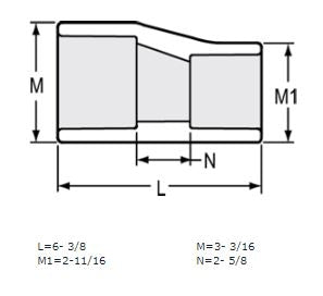 2-1/2" x 2" Sch 40 PVC Eccentric Reducer Coupling Soc 429-292FE (Fabricated Fitting)