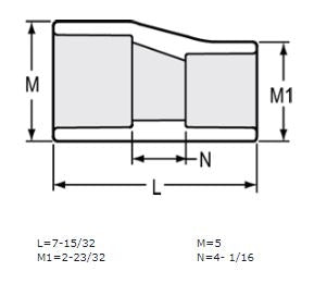 4" x 2" Sch 40 PVC Eccentric Reducer Coupling Soc 429-420E
