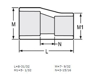 6" x 4" Sch 40 PVC Eccentric Reducer Coupling Soc 429-532E