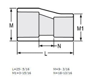 8" x 3" Sch 40 PVC Eccentric Reducer Coupling Soc 429-580FE (Fabricated Fitting)