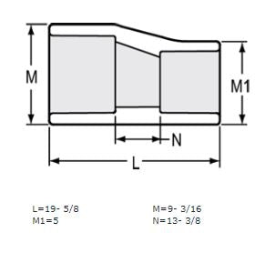 8" x 4" Sch 40 PVC Eccentric Reducer Coupling Soc 429-582FE (Fabricated Fitting)