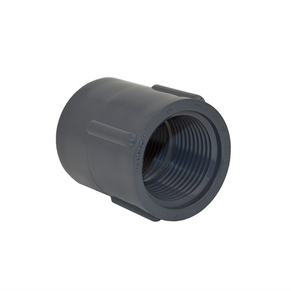 3/4" Schedule 40 Gray Coupling FPT x FPT