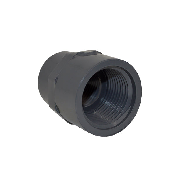 3/4" x 1/2" Schedule 40 Gray Reducer Coupling FPT x FPT - 3/4" End