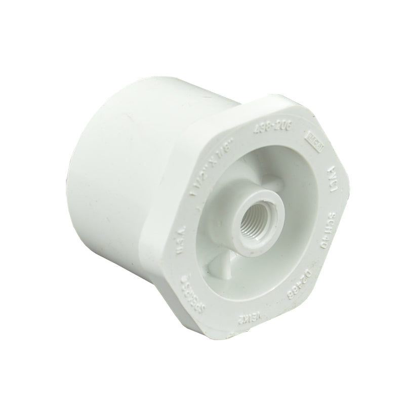 1-1/2" x 1/8" Sch 40 PVC Reducer Bushing Flush Style