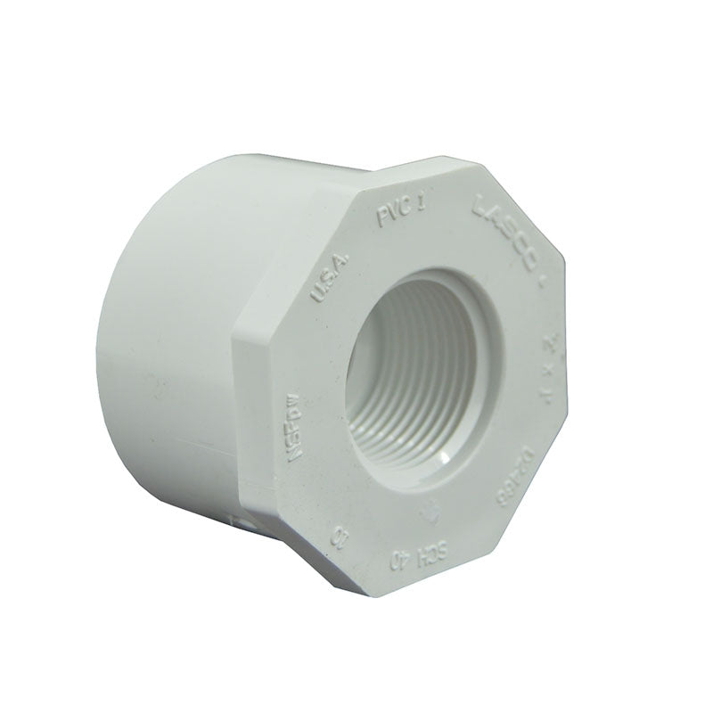 2" x 1" Sch 40 PVC Reducer Bushing Flush Style